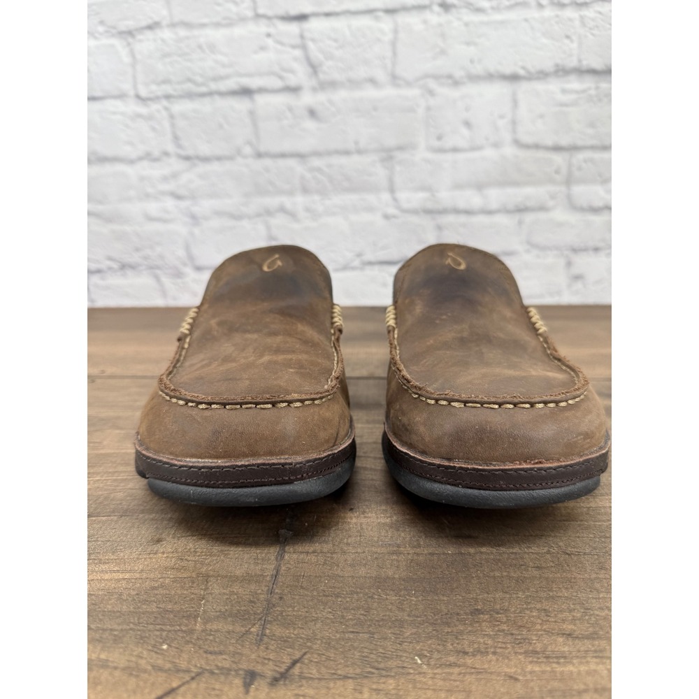 Olukai Moloa Slip On Loafers Brown Leather Comfort Casual Shoes Men's 8.5 - Picture 9 of 9